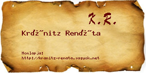 Kránitz Renáta névjegykártya
